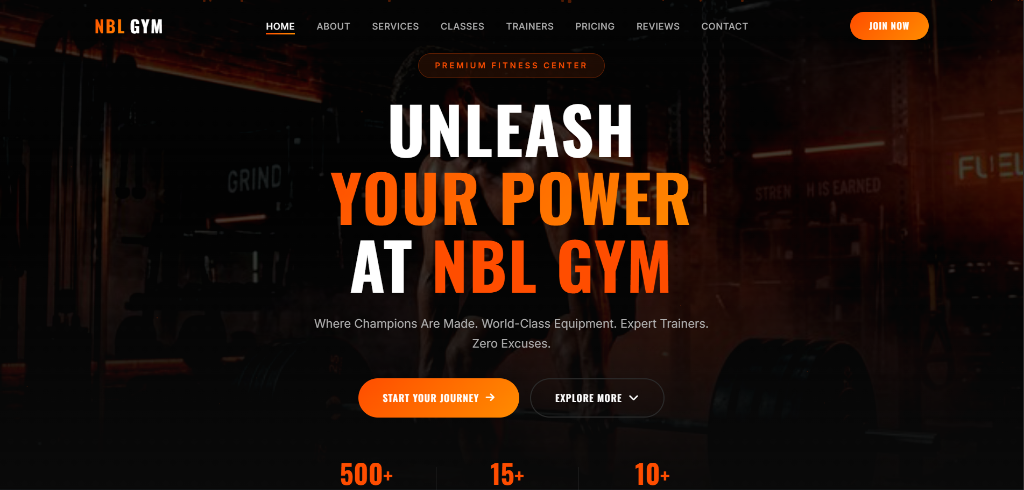 Gym & Fitness Website